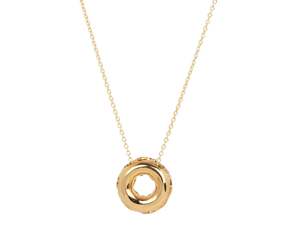 White Glazed Sprinkles Donut Necklace