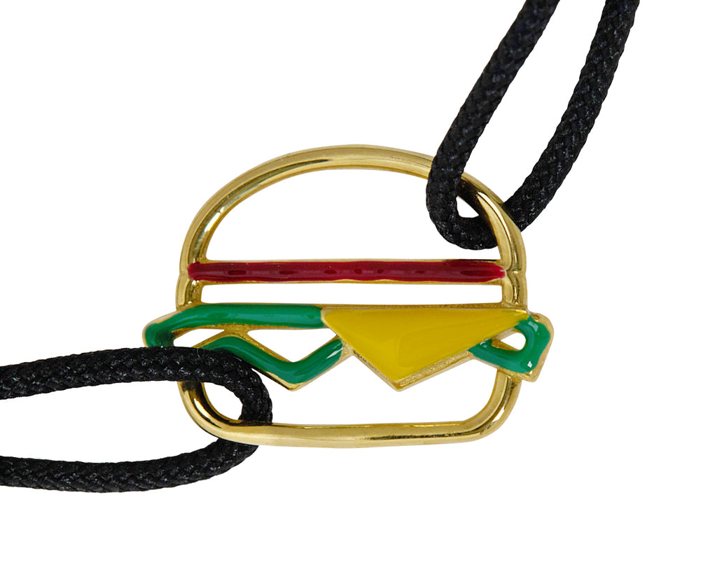 ALIITAブレスレット HAMBURGER ENAMEL CORD BRACELET Aliita Hamburger Charm Bracelet