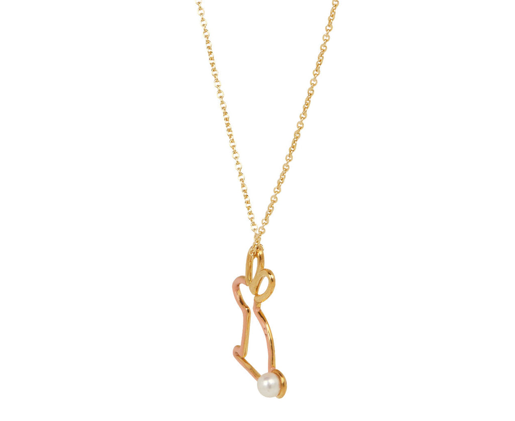 Pink Enamel Conejito Perla Necklace