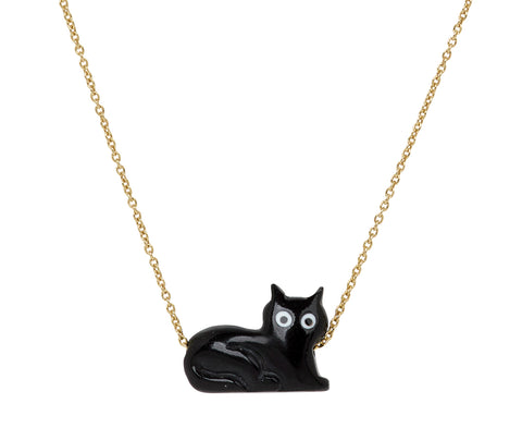 Aliita Black Cat Pendant Necklace