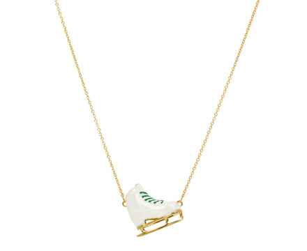 Aliita White Ice Skate Pendant Necklace