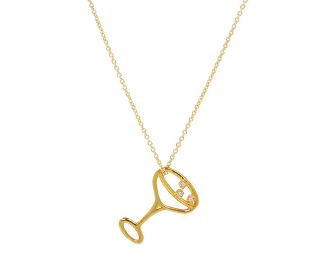 Aliita Diamond Champagne Glass Pendant Necklace