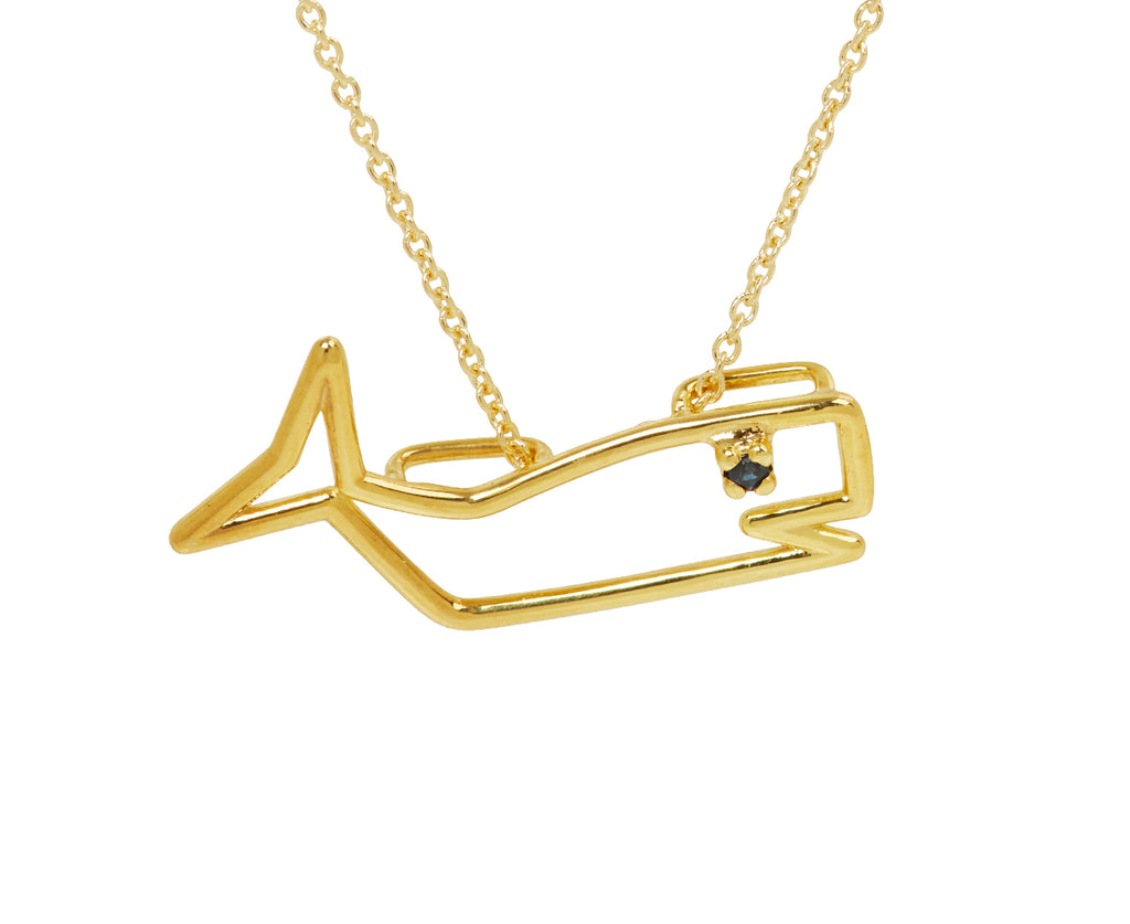 Aliita Sapphire Whale Necklace - closeup