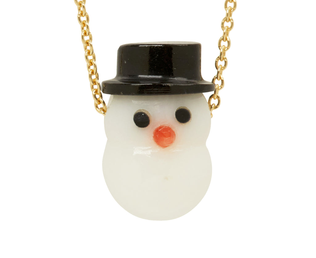 Aliita Snowman Pendant Necklace - Closeup