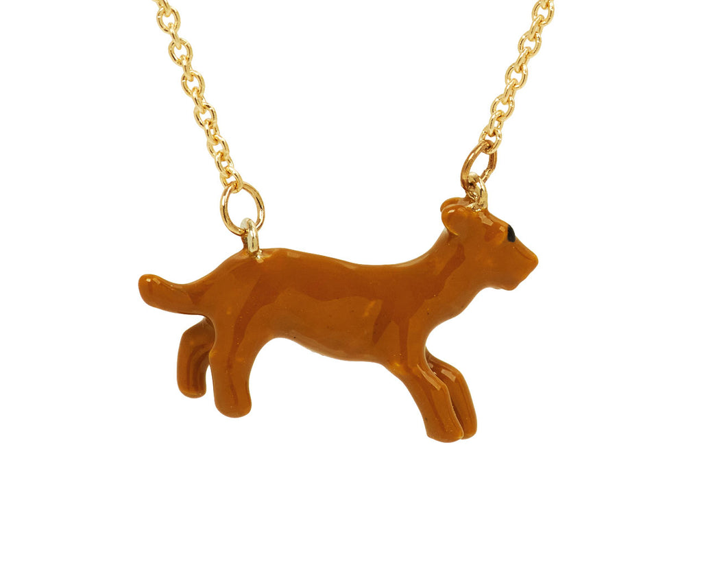 Aliita Caramel Brown Doggy Necklace - closeup