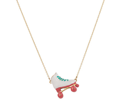 White Roller Skate Necklace