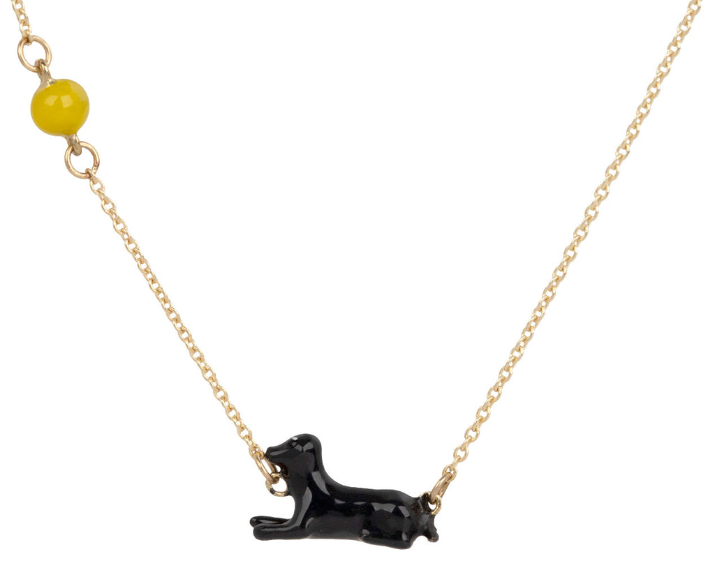 Double Gold Dog Tag on Fine Curb Chain - Tilly Sveaas Jewellery