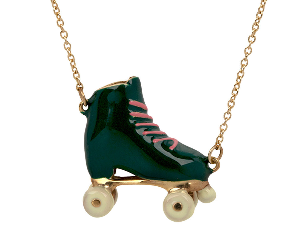 Green Roller Skate Necklace