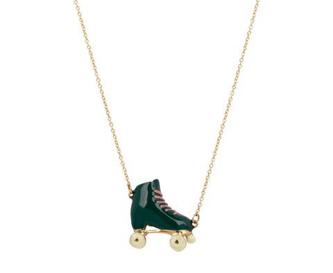 Green Roller Skate Necklace