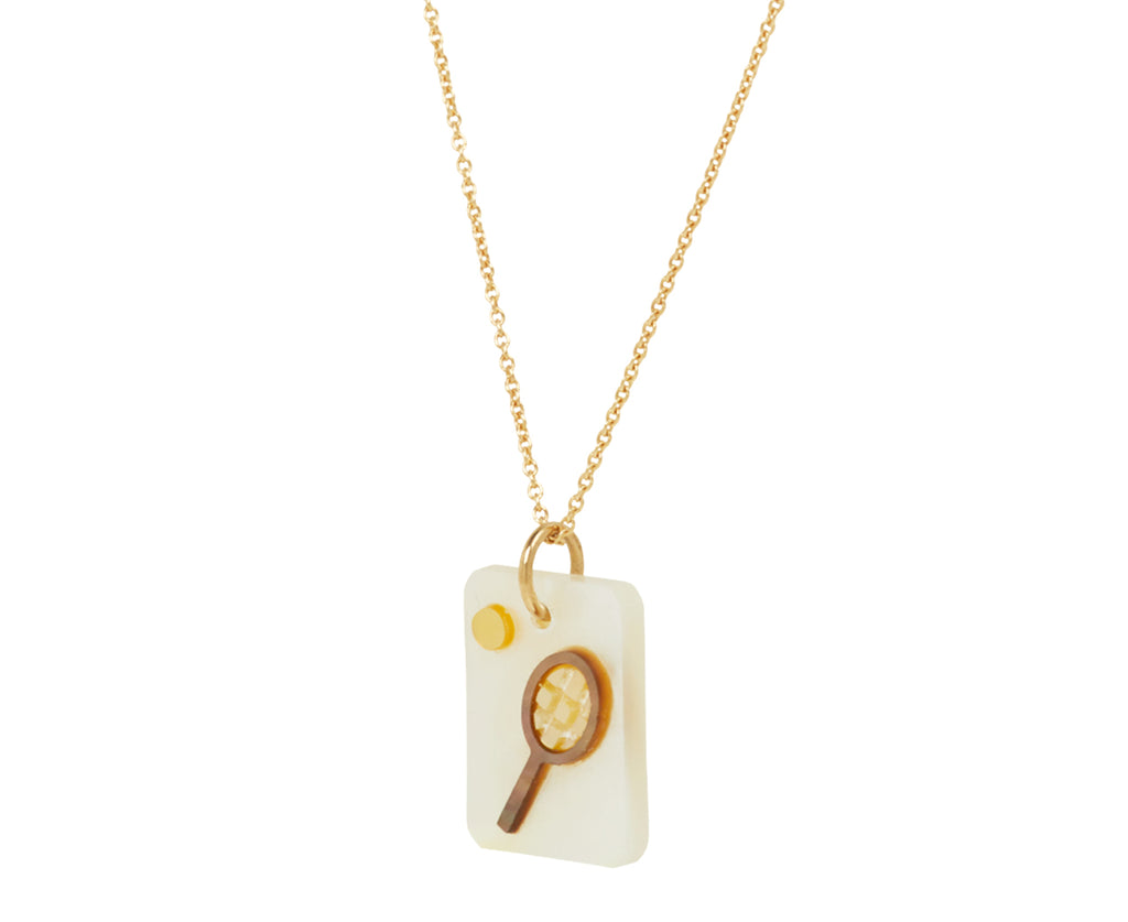 Aliita Mother-of-Pearl Tennis Pendant Necklace - Angled