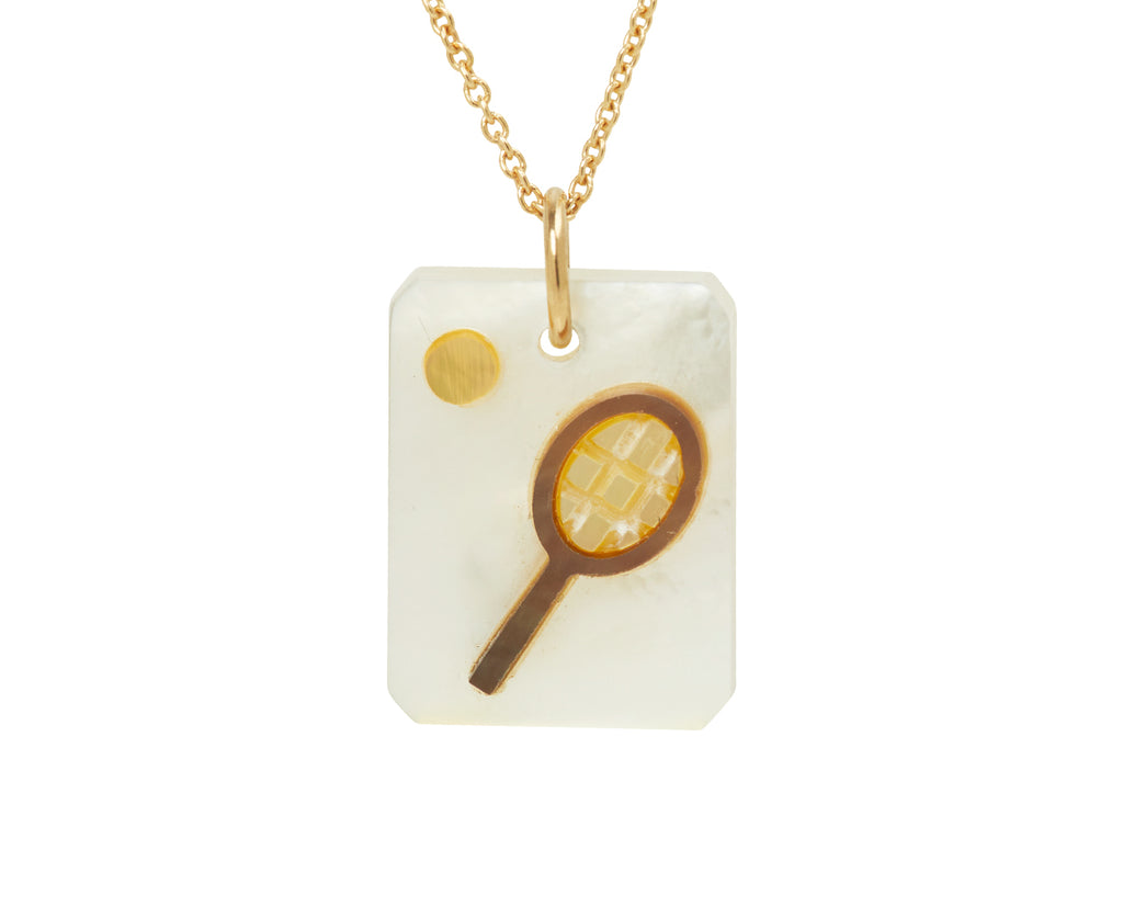 Aliita Mother-of-Pearl Tennis Pendant Necklace - Closeup