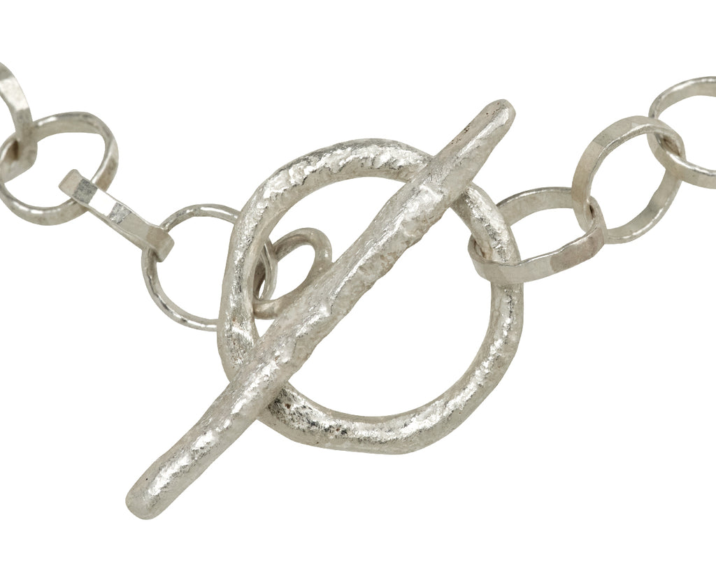Disa Allsopp Hammered Silver Link Bracelet with Lemon Quartz Drop - closure