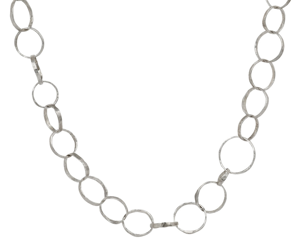 Disa Allsopp Hammered Small Link Fine Silver Chain Necklace