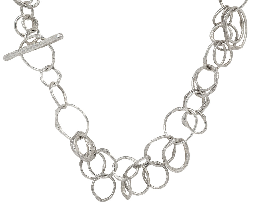 Disa Allsopp Silver Double Layer Random Link Chain Necklace - Closure