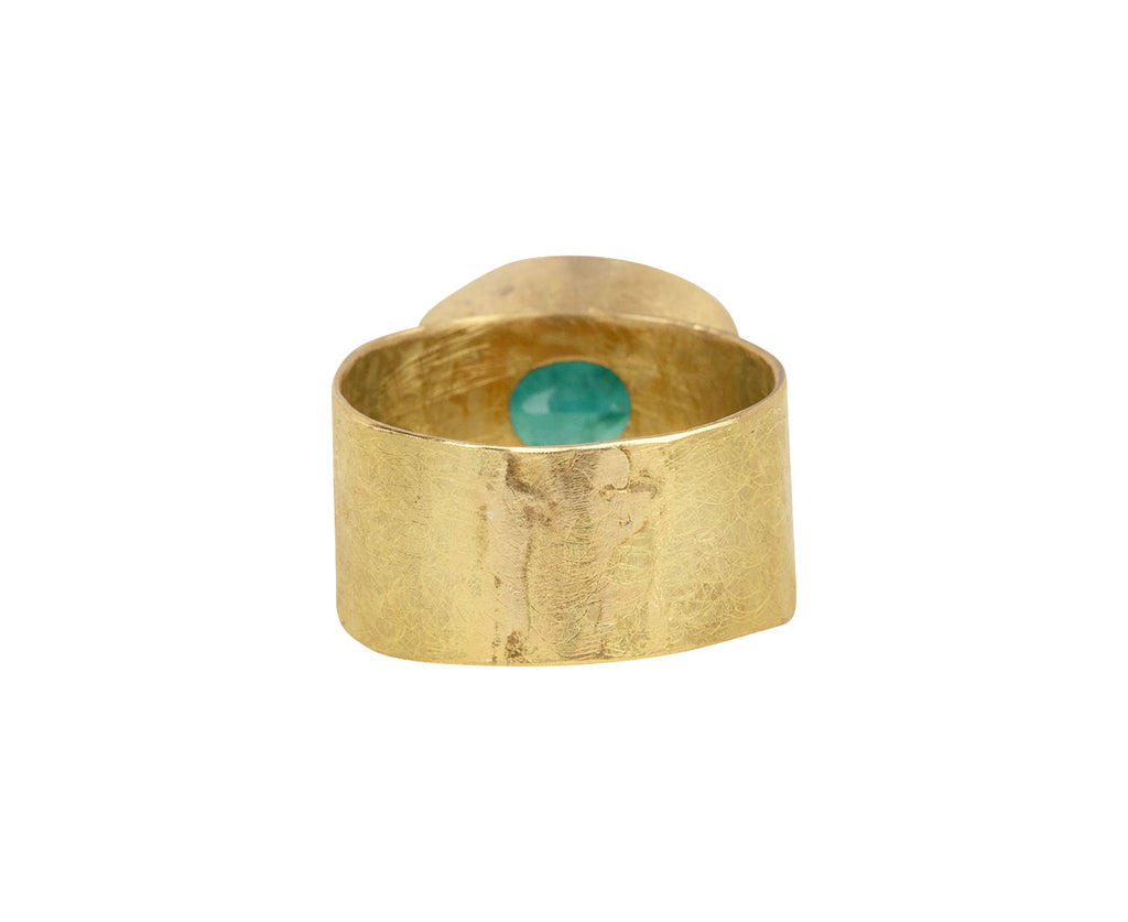 Oval Emerald Wide Band Ring
