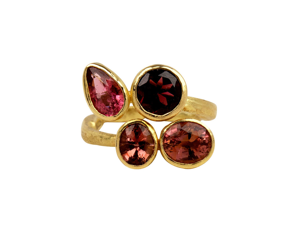 Disa Allsopp Tourmaline and Garnet Four Stone Ring