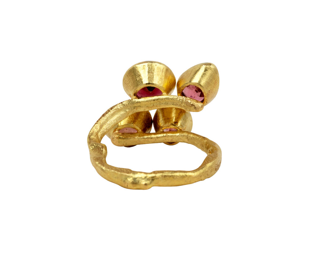 Tourmaline and Garnet Four Stone Ring
