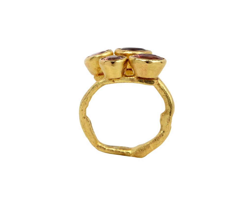 Tourmaline and Garnet Four Stone Ring