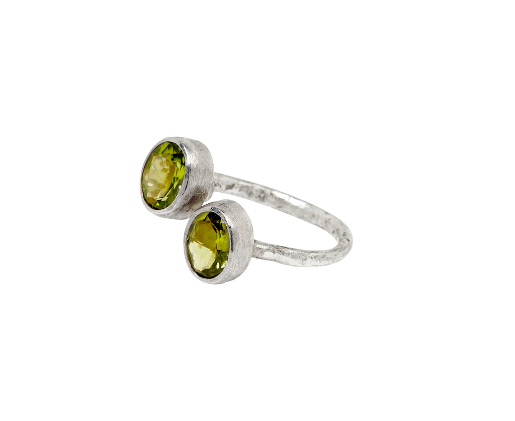 Disa Allsopp Double Peridot Ring - Side View 1