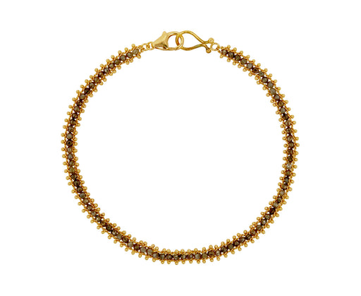 Champagne Diamond Textile Row Bracelet