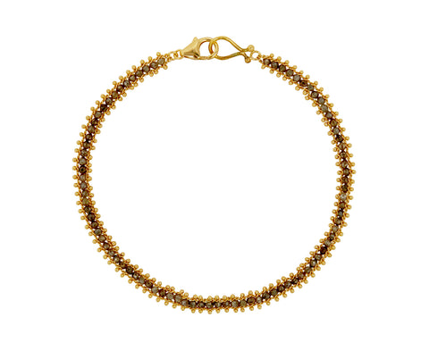 Champagne Diamond Textile Row Bracelet