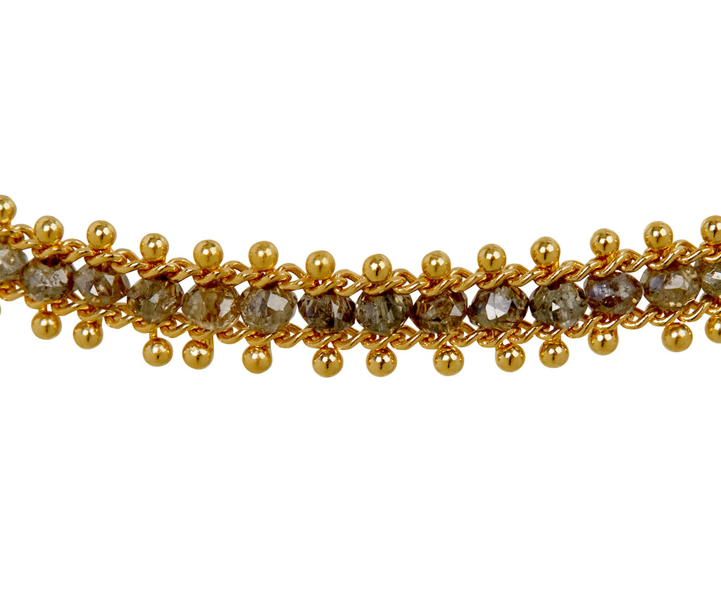 Champagne Diamond Textile Row Bracelet