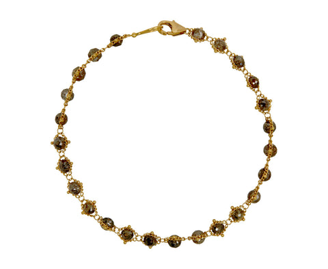 Amali Champagne Diamond Textile Bracelet