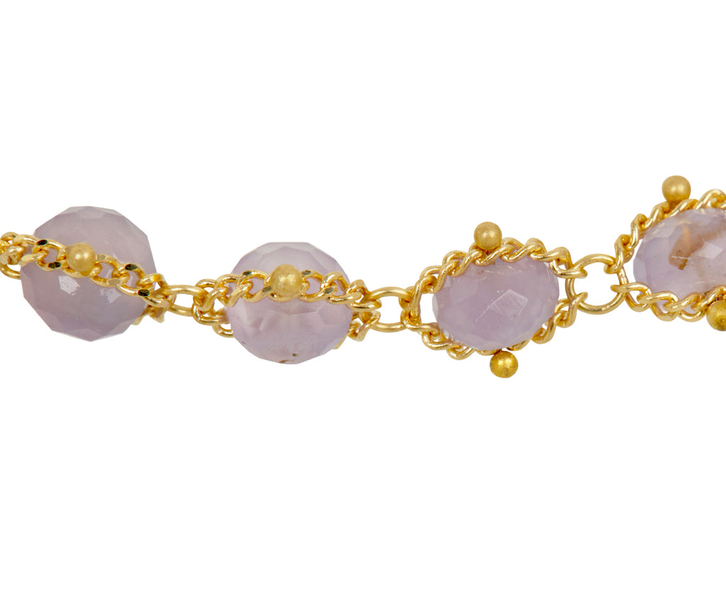 Amali Holly Blue Chalcedony Textile Bracelet - closeup