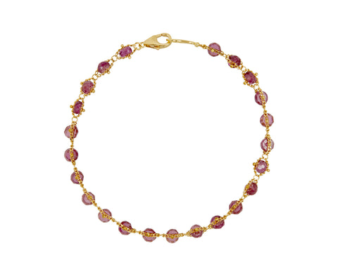 Amali Rhodolite Garnet Textile Bracelet