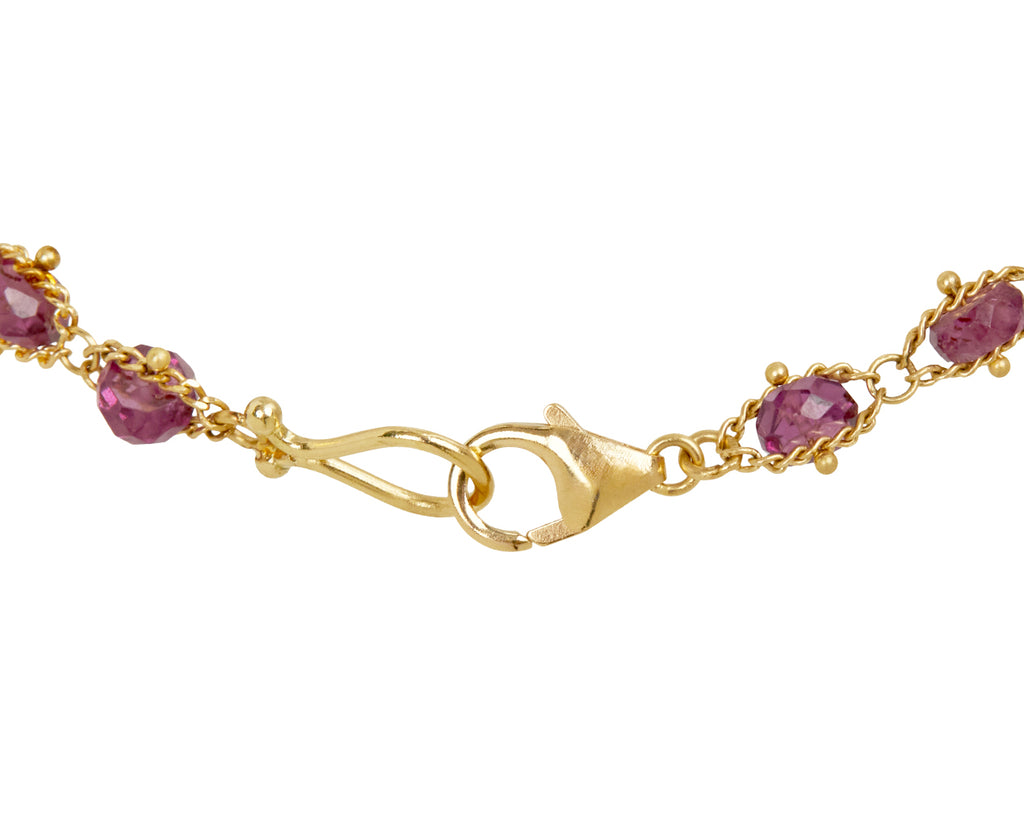 Amali Rhodolite Garnet Textile Bracelet - closure
