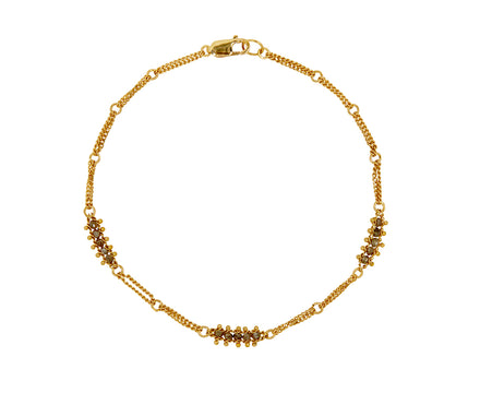 Champagne Diamond Textile Station Bracelet - TWISTonline 