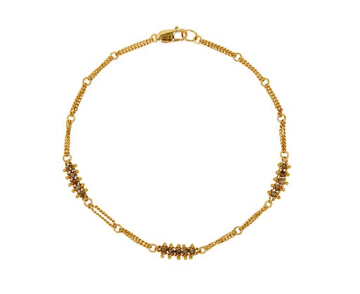 Champagne Diamond Textile Station Bracelet