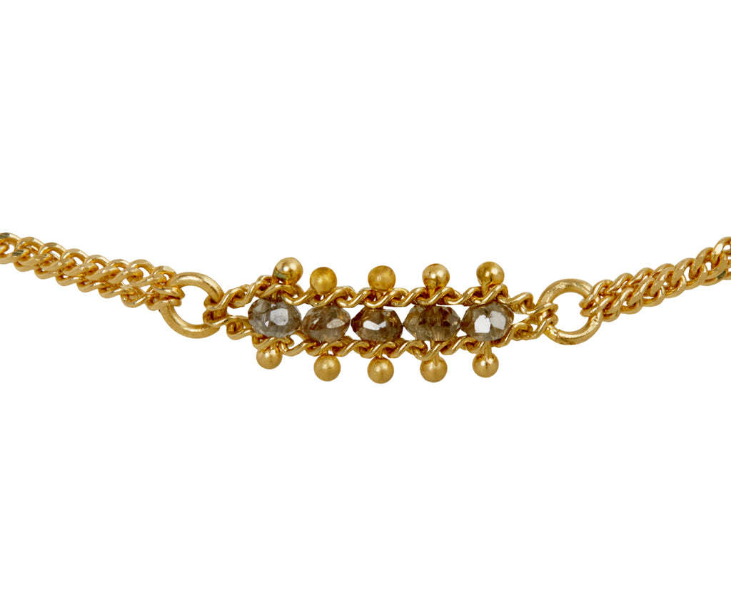 Champagne Diamond Textile Station Bracelet