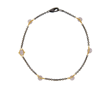 Amali Holly Blue Chalcedony Textile Chain Bracelet
