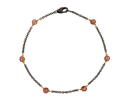 Amali Rhodolite Garnet Textile Chain Bracelet
