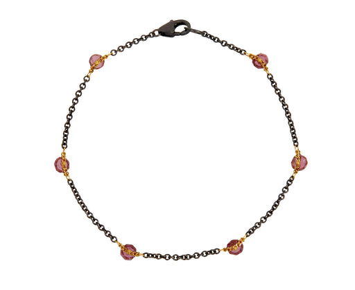 Amali Rhodolite Garnet Textile Chain Bracelet