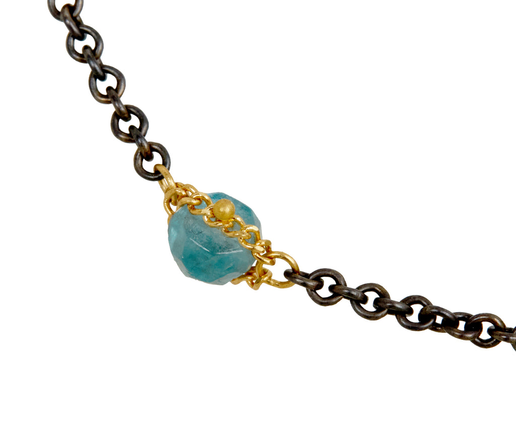 Amali Kyanite Textile Chain Bracelet - closeup