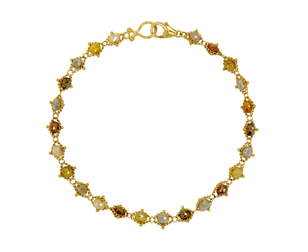 Rustic Diamond Textile Bracelet