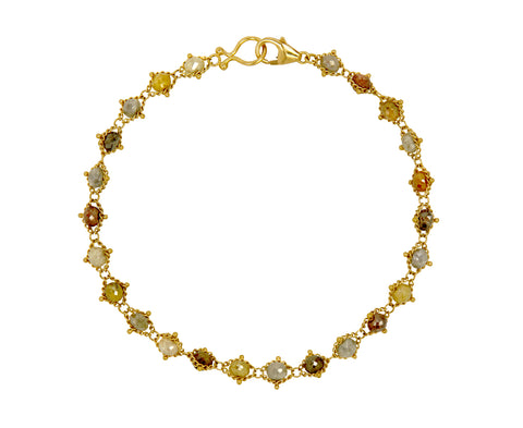 Rustic Diamond Textile Bracelet