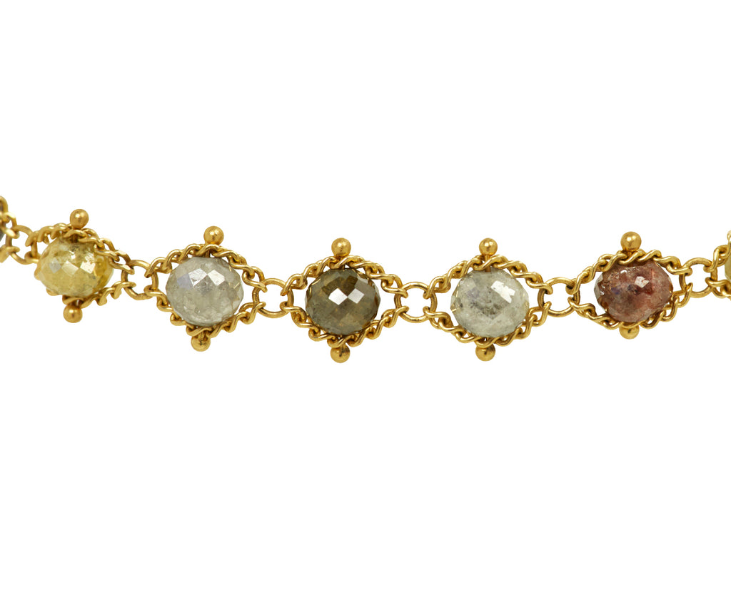 Rustic Diamond Textile Bracelet