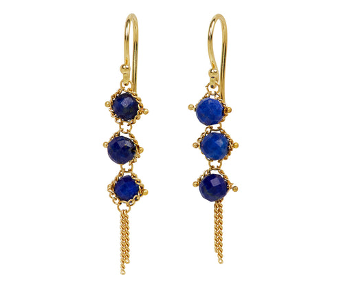 Amali Lapis Textile Drop Earrings