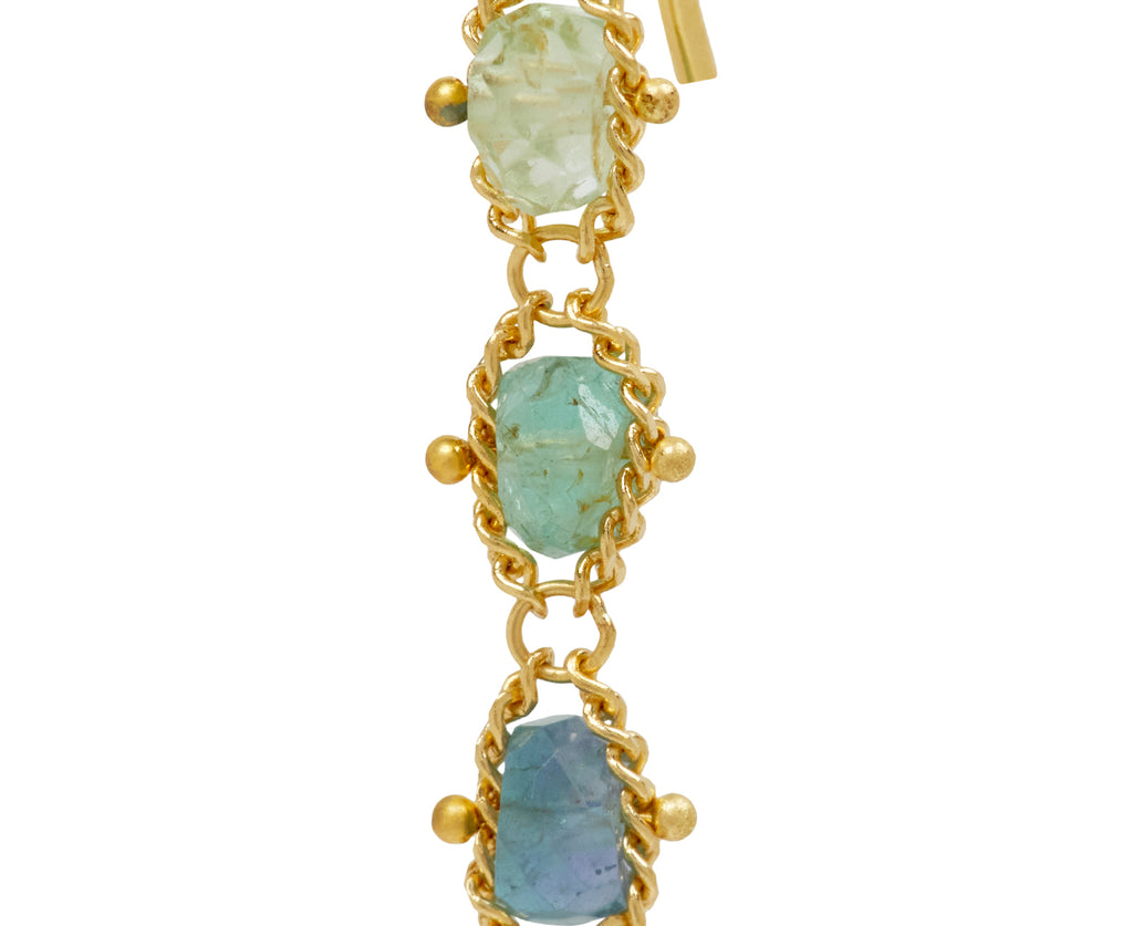Amali Kornerupine Textile Drop Earrings - closeup