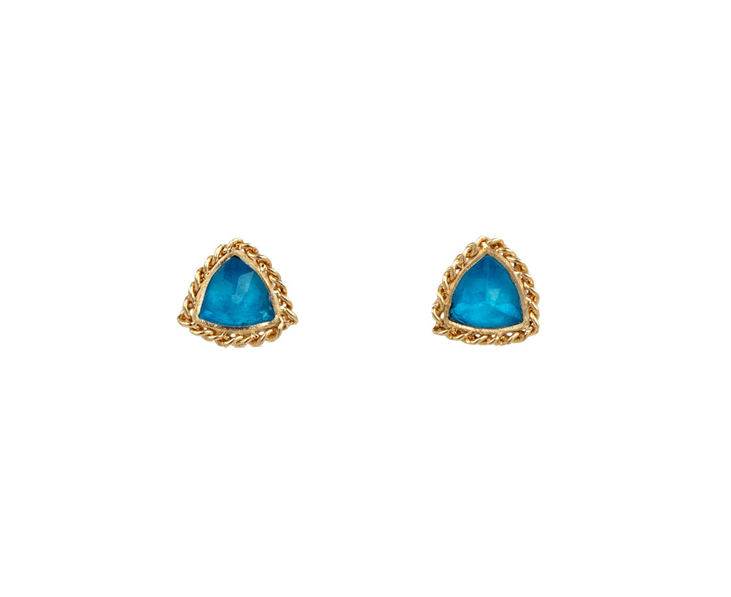 Amali Triangular Apatite Stud Earrings
