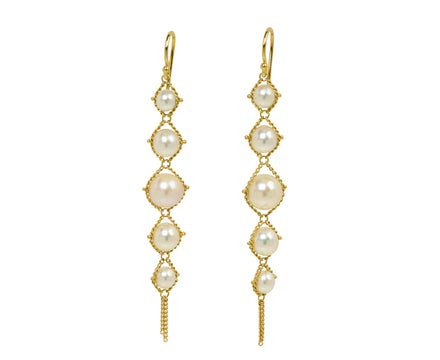 Amali Graduated Akoya Pearl Textile Earrings