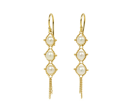 Amali Pearl Textile Drop Earrings