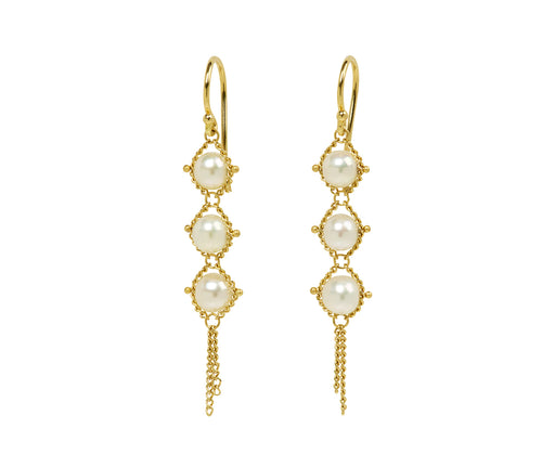 Amali Pearl Textile Drop Earrings
