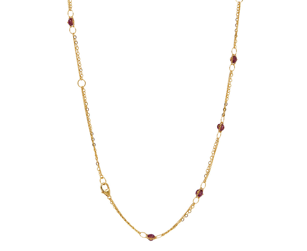 Amali Rhodolite Garnet Whisper Chain Necklace - closure