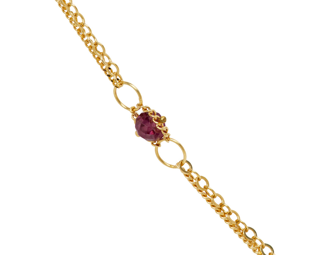 Amali Rhodolite Garnet Whisper Chain Necklace - closeup
