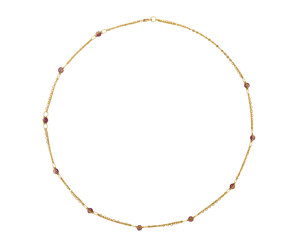 Amali Rhodolite Garnet Whisper Chain Necklace - top down