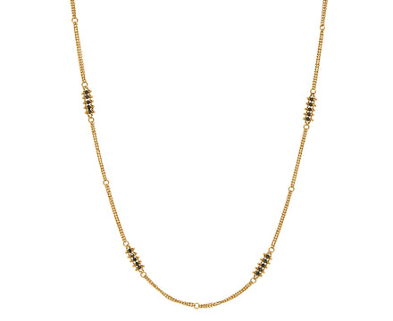 Short Black Diamond Textile Station Necklace - TWISTonline 